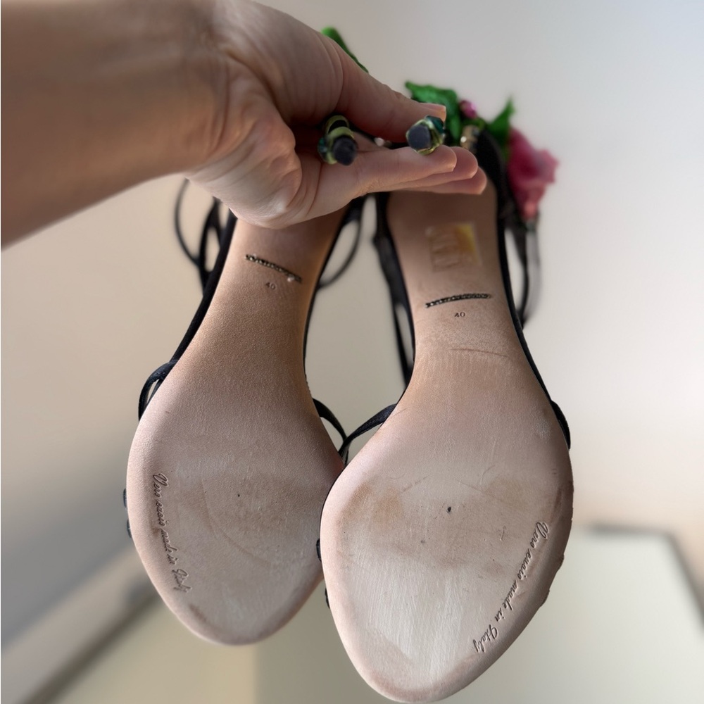 New DOLCE & GABBANA Rose Keira Sandals 40 - Picture 13 of 13